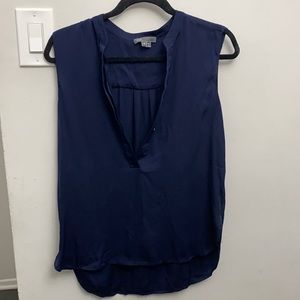 Vince Navy Blue Silk Top Size M
